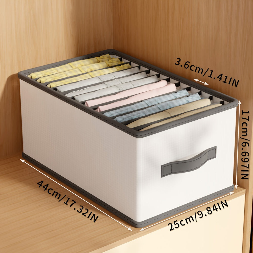 1pc Polyamide Foldable Drawer Storage Organizer with Dividers