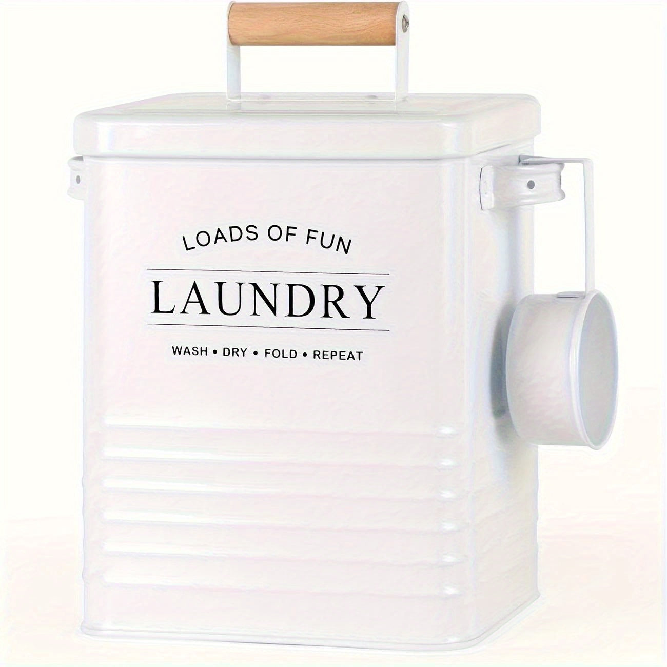 1pc Modern Farmhouse Metal Laundry Soap Dispenser with Scoop