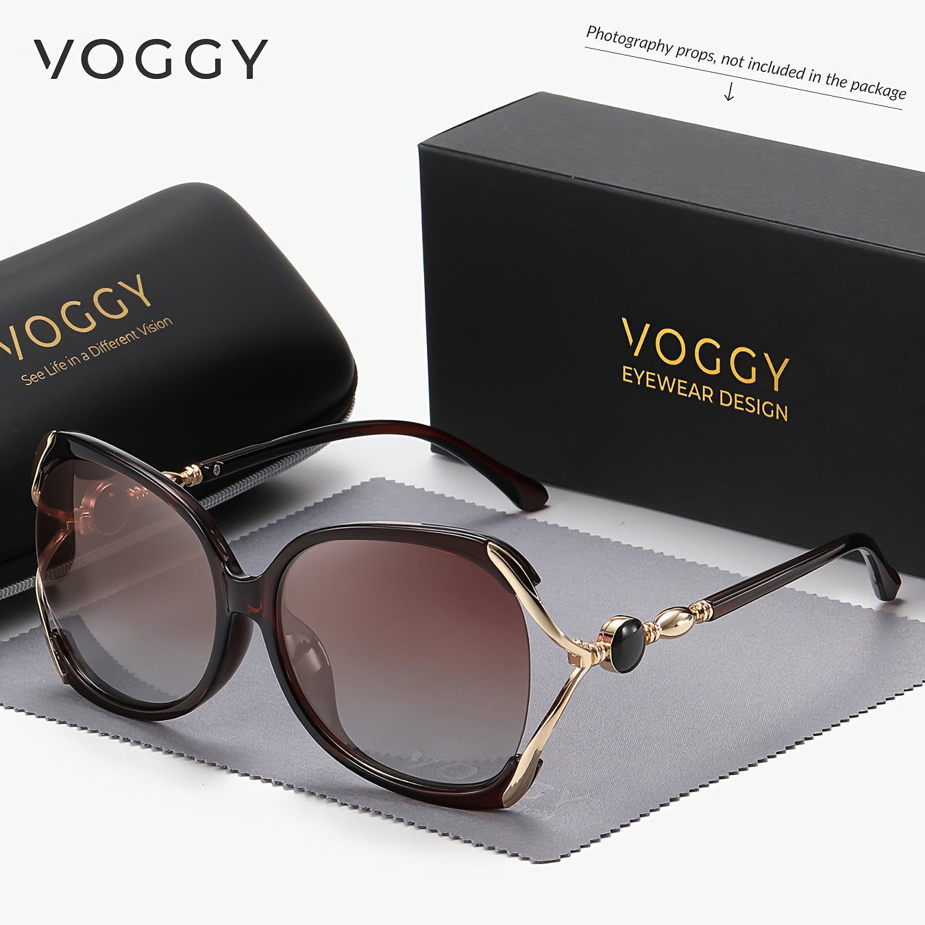 VOGGY fashionable and simple oversize large lens Polarized Fashion Glasses