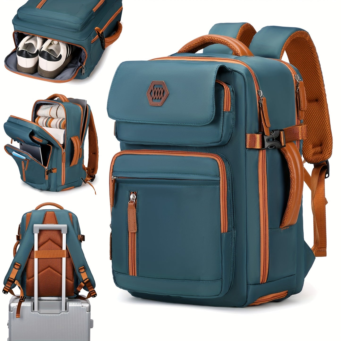 15.6" Laptop Travel Backpack with Shoe Compartment