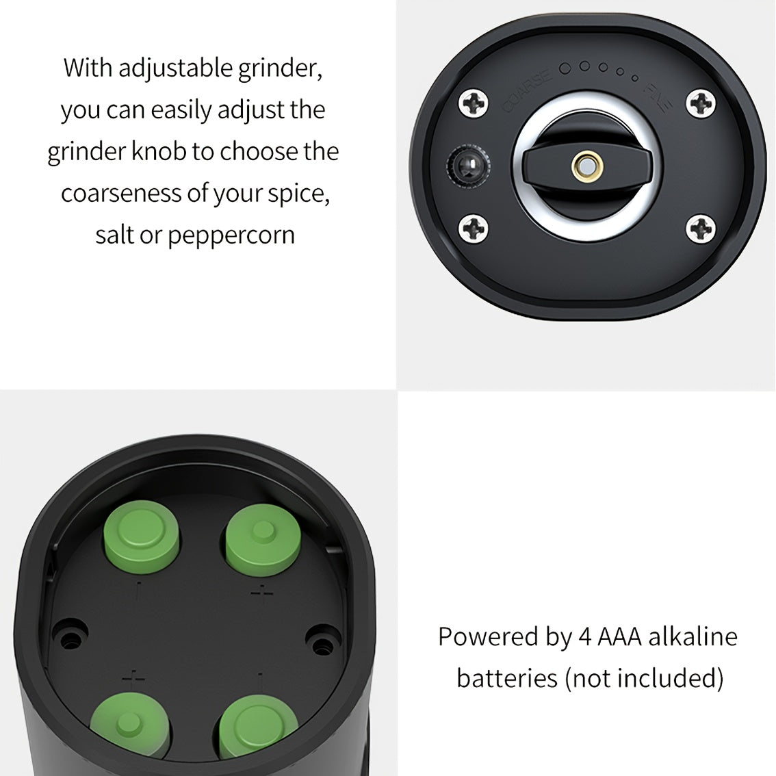 MORE TASTE Electric Salt and Pepper Grinder