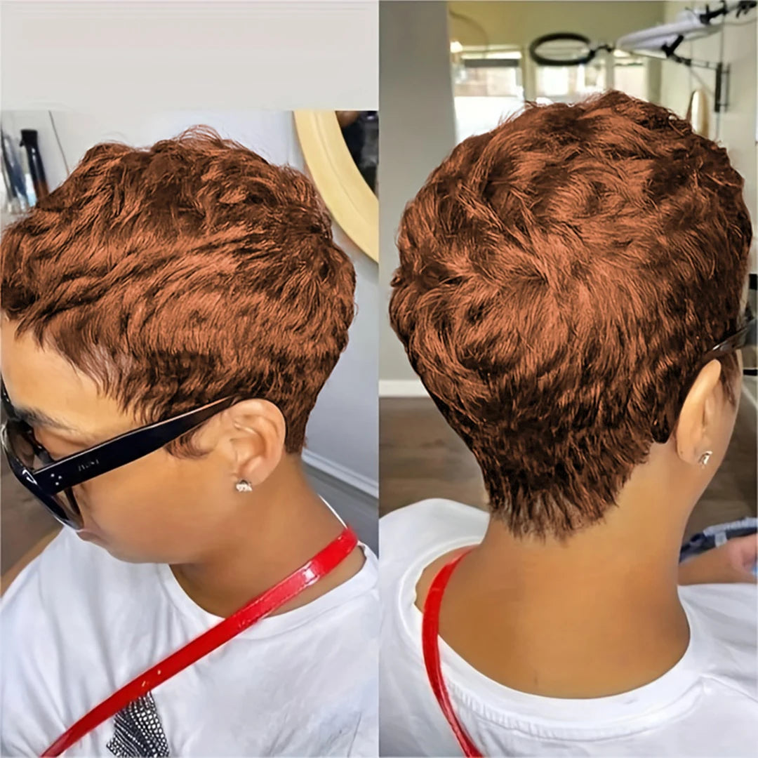 Short Pixie Cut Wig Human Hair 180 Density