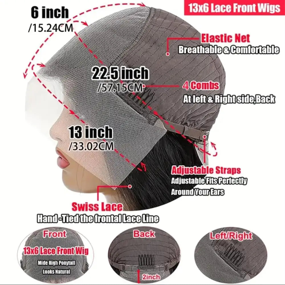 Body Wave 13x6 HD Lace Frontal Wigs Human Hair Colored Chocolate Brown