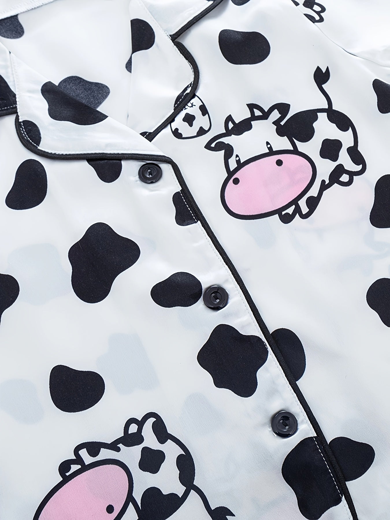 3pcs Girls' Short Sleeve Shirt and Shorts Pajama Set