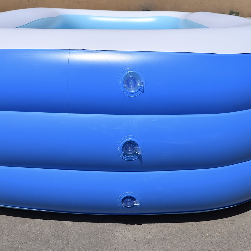 Heavy-Duty PVC Inflatable Rectangular Family Pool