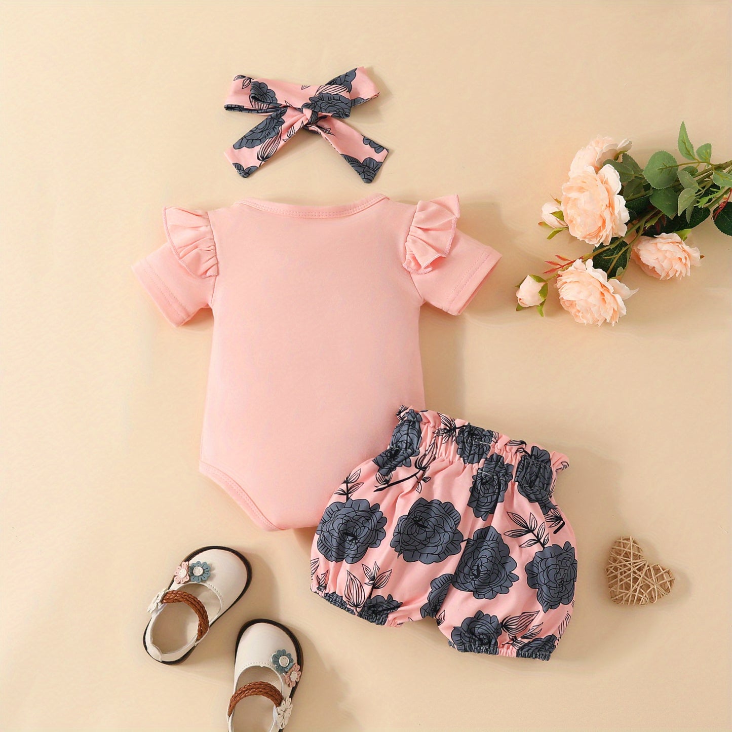 3pcs Short Sleeve & Shorts Set for Newborns