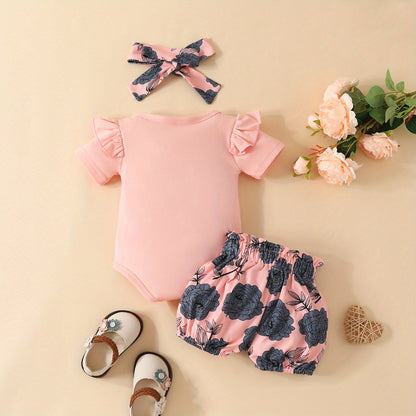 3pcs Short Sleeve & Shorts Set for Newborns