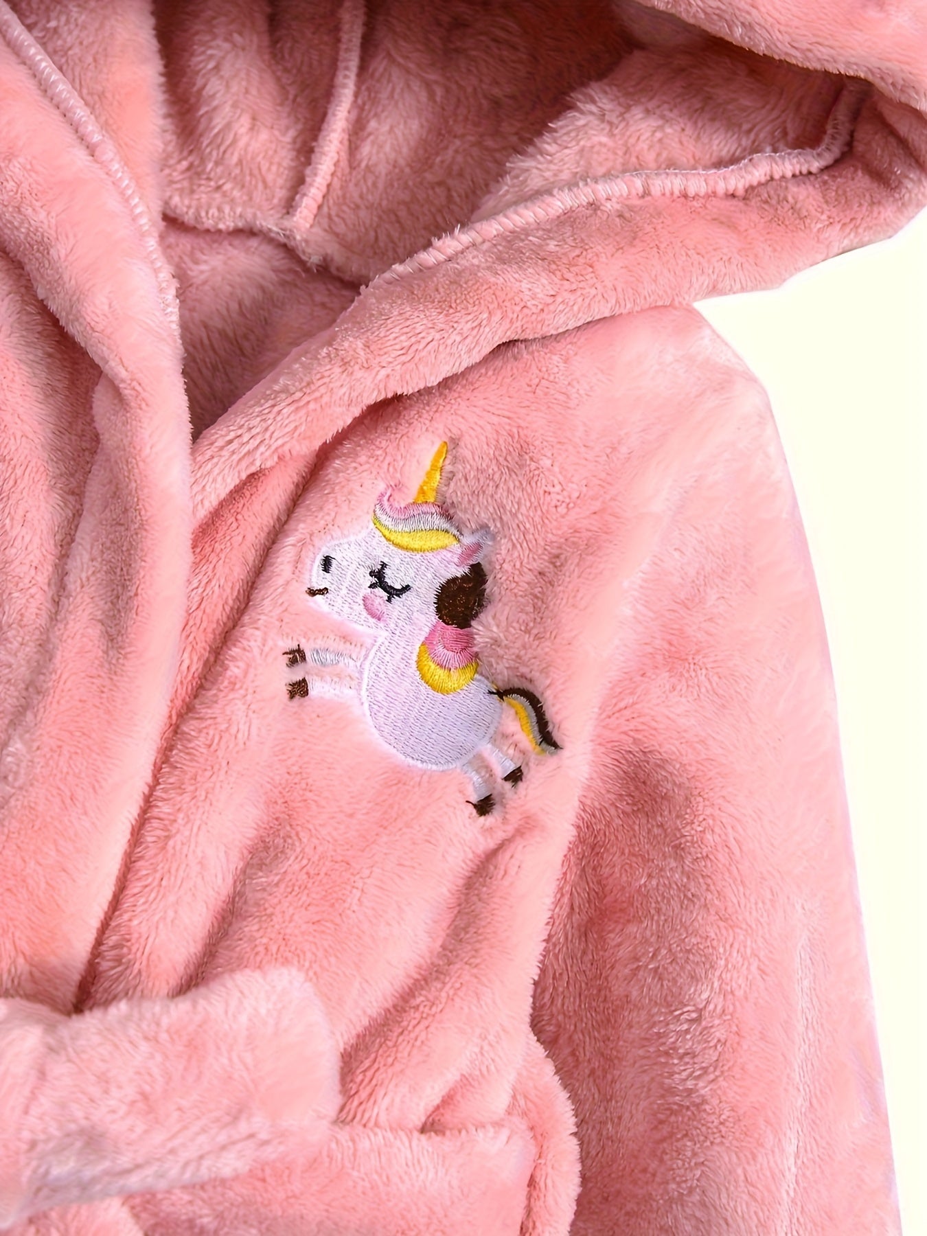 Girls' Hooded Robe - Soft Pink Unicorn