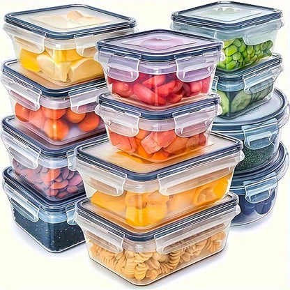 8pcs Set of Transparent Multi-Compartment Sealed Grain Storage Containers with Lids