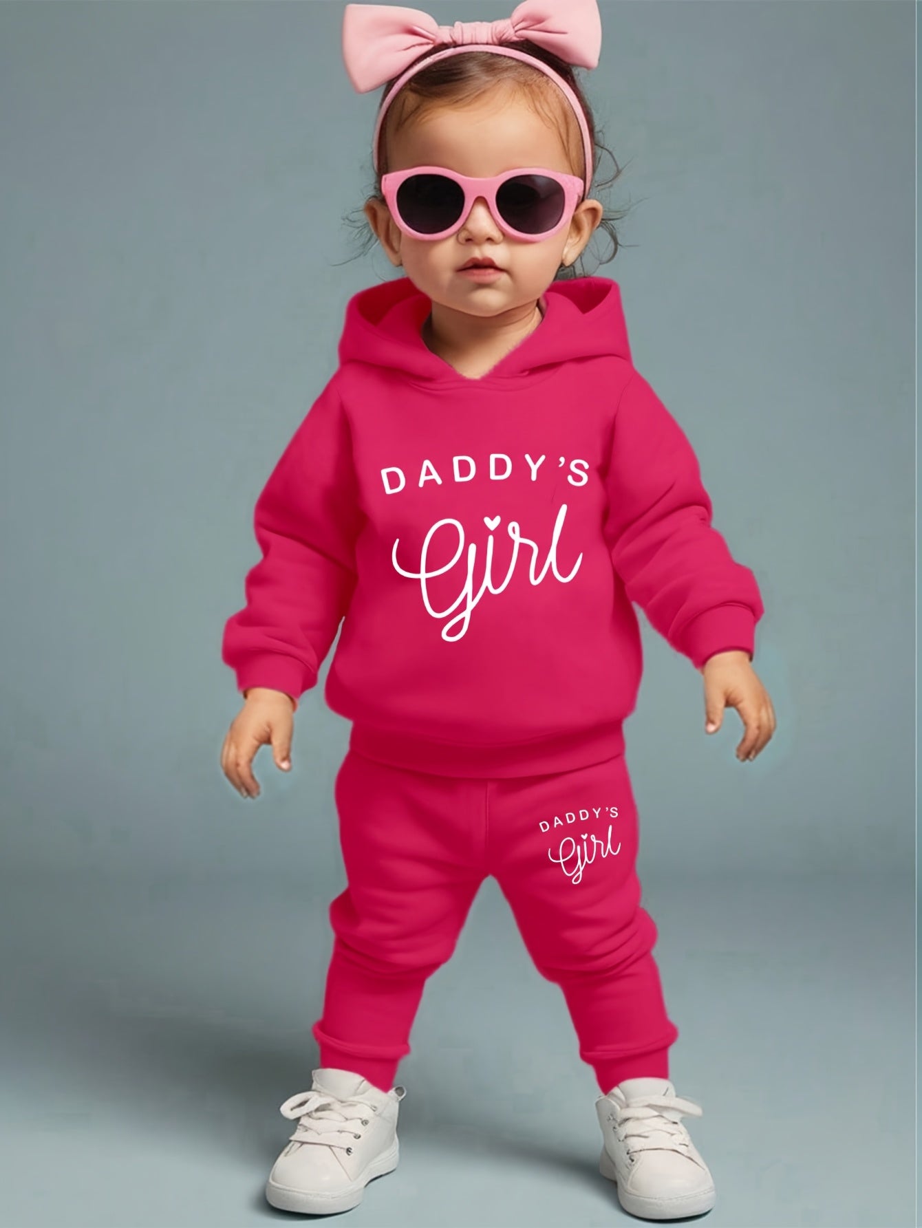 Baby Girl's DADDY'S GIRL Letter Pattern Hoodie & Casual Long Pants