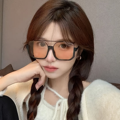 Oversized Double-Bar Frame Fashion Glasses