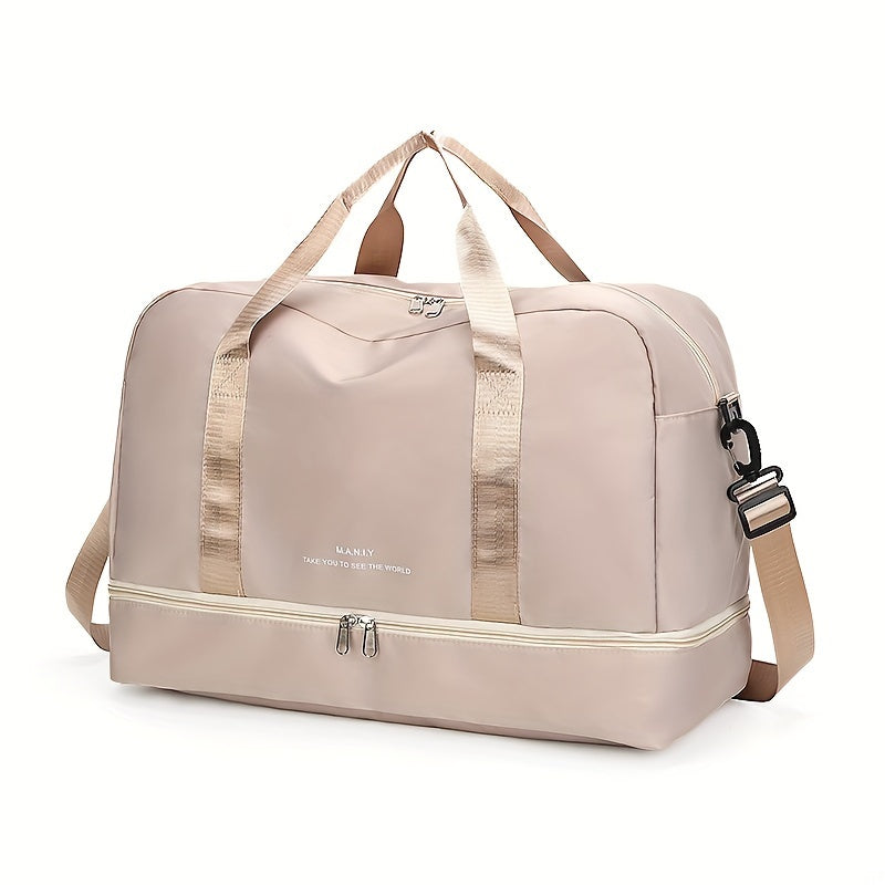 Durable Large Capacity Nylon Travel Bag with Shoe Compartment