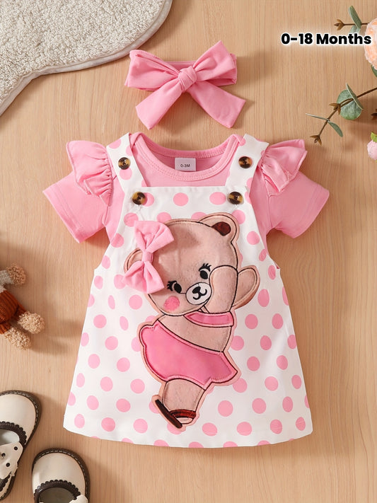3pcs Layette Set - Short Sleeve Dress