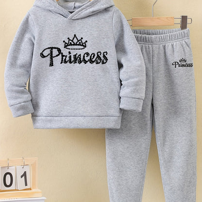 Girls' Autumn Hoodies Paired With Sports Pants