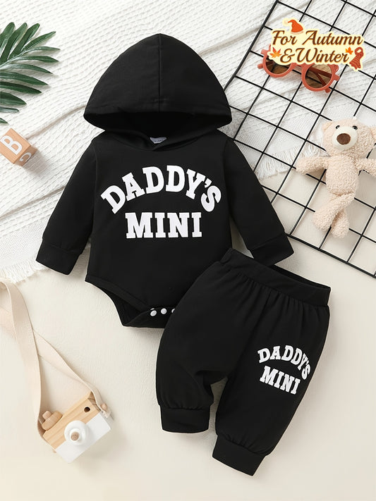 2pcs Newborn Boy's Soft Long Sleeves Hooded Jumpsuit