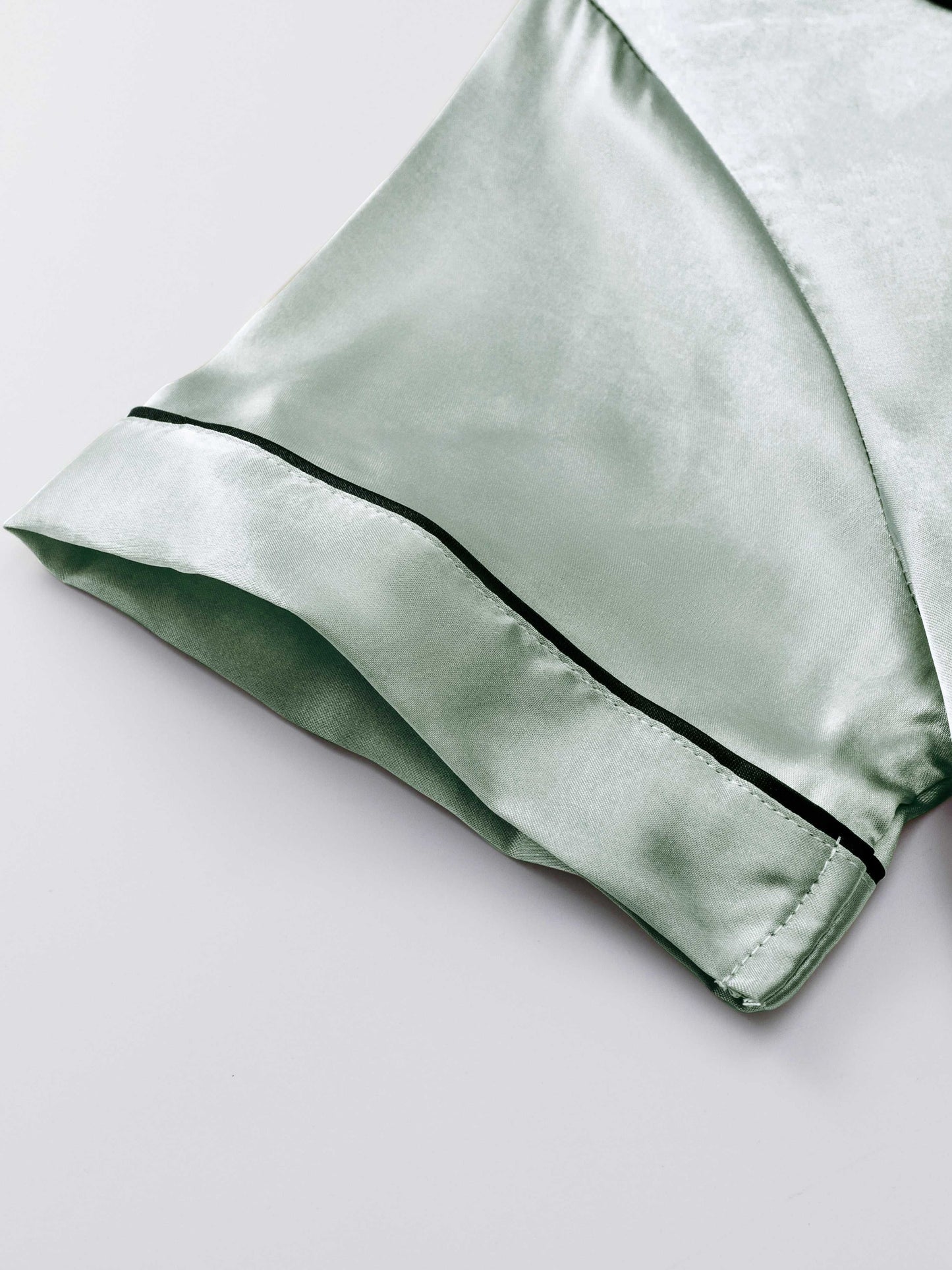 Women's Solid Satin Casual Pajama Set, Short Sleeve