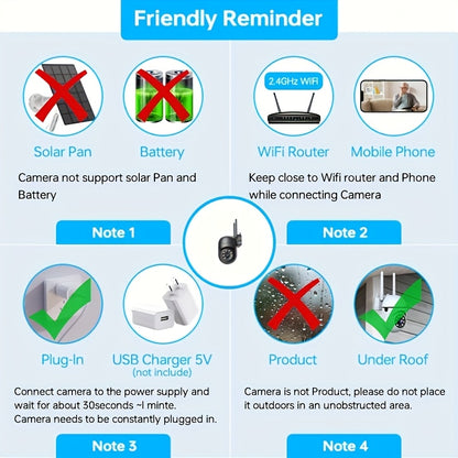 4pcs 1080P HD Security Camera, Color Night Vision HD Camera