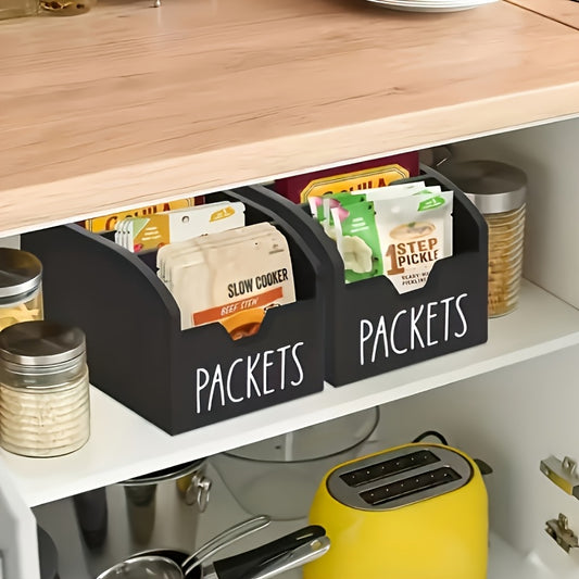 Rustic 4-Compartment Wooden Spice Organizer