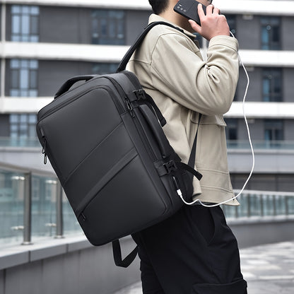 Expandable Travel Backpack with USB Charging Port