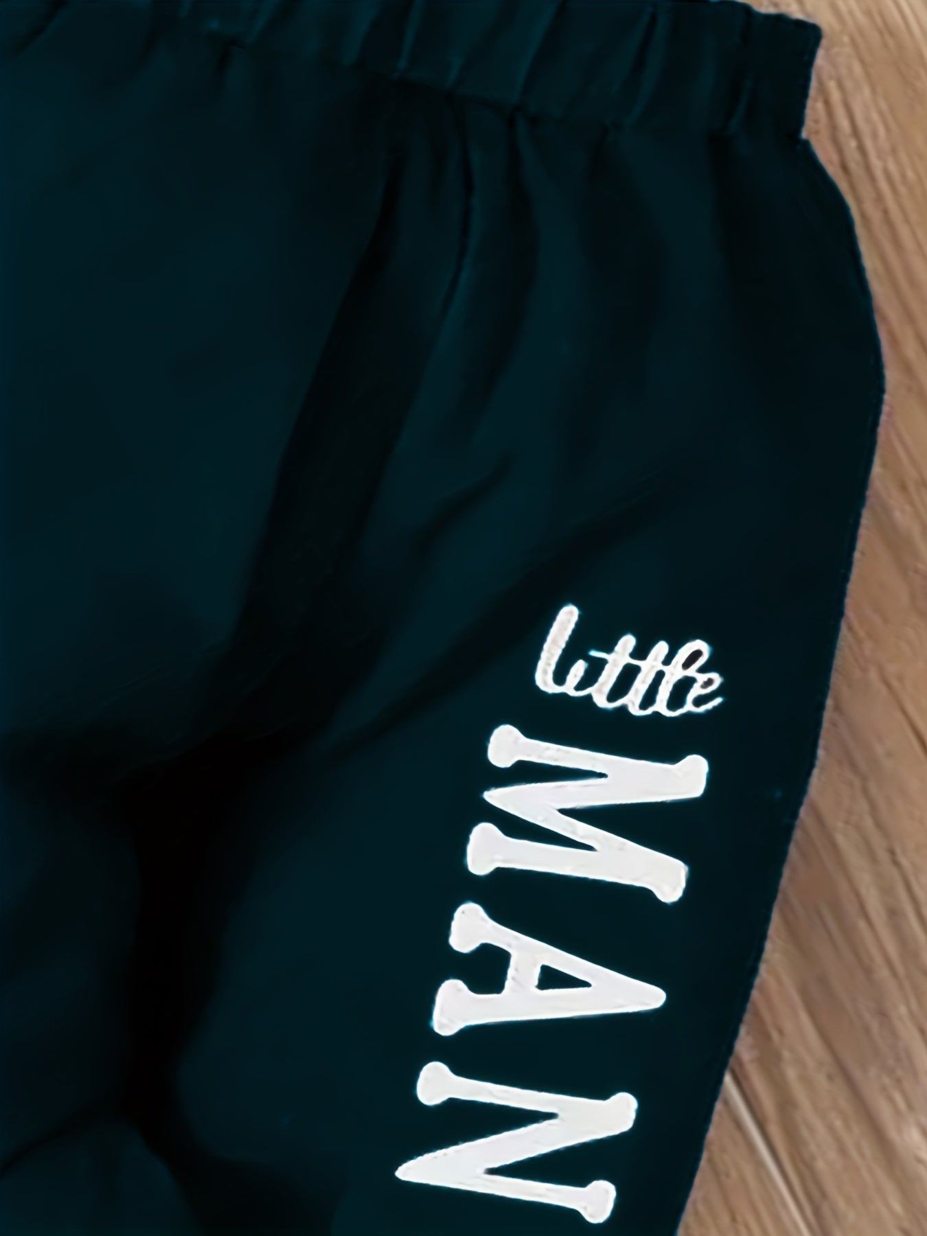 2pcs Boys' Hooded Long-Sleeve Letter Print Bodysuit