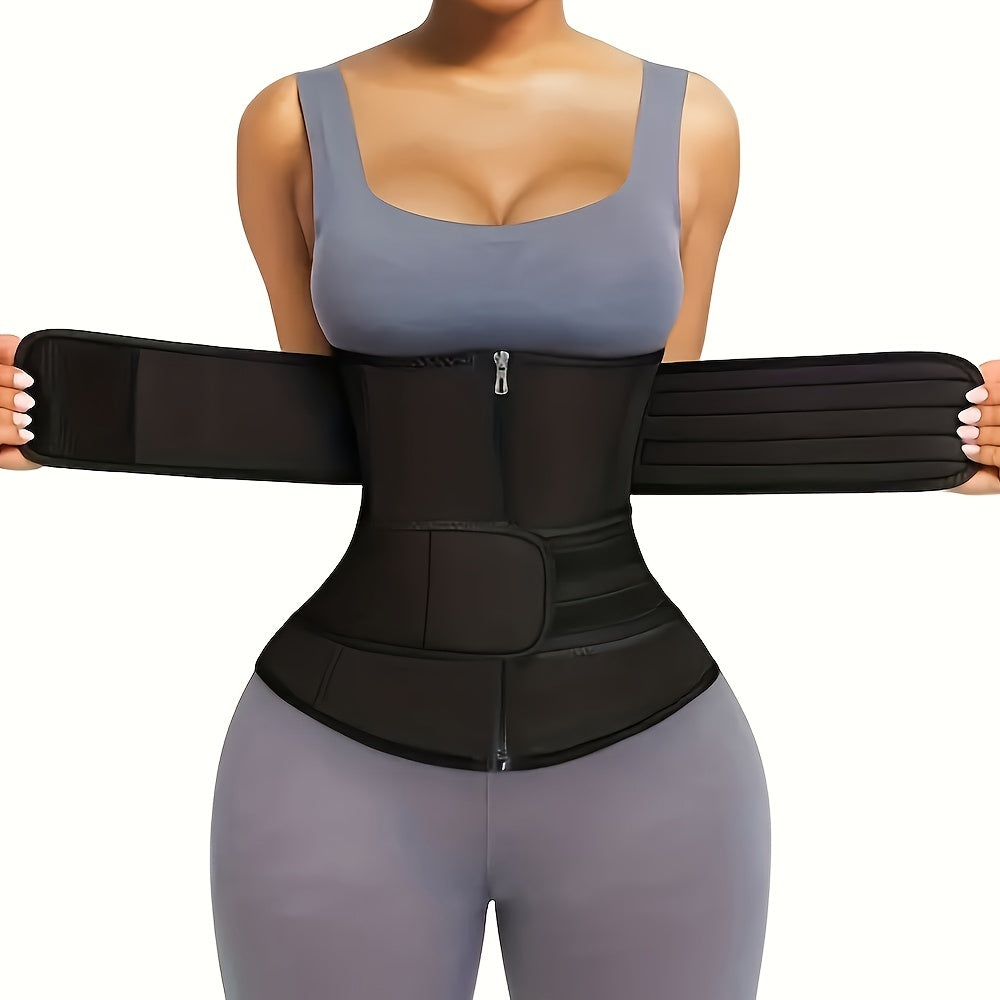 1pc Double Belt Zipper Waist Trainer