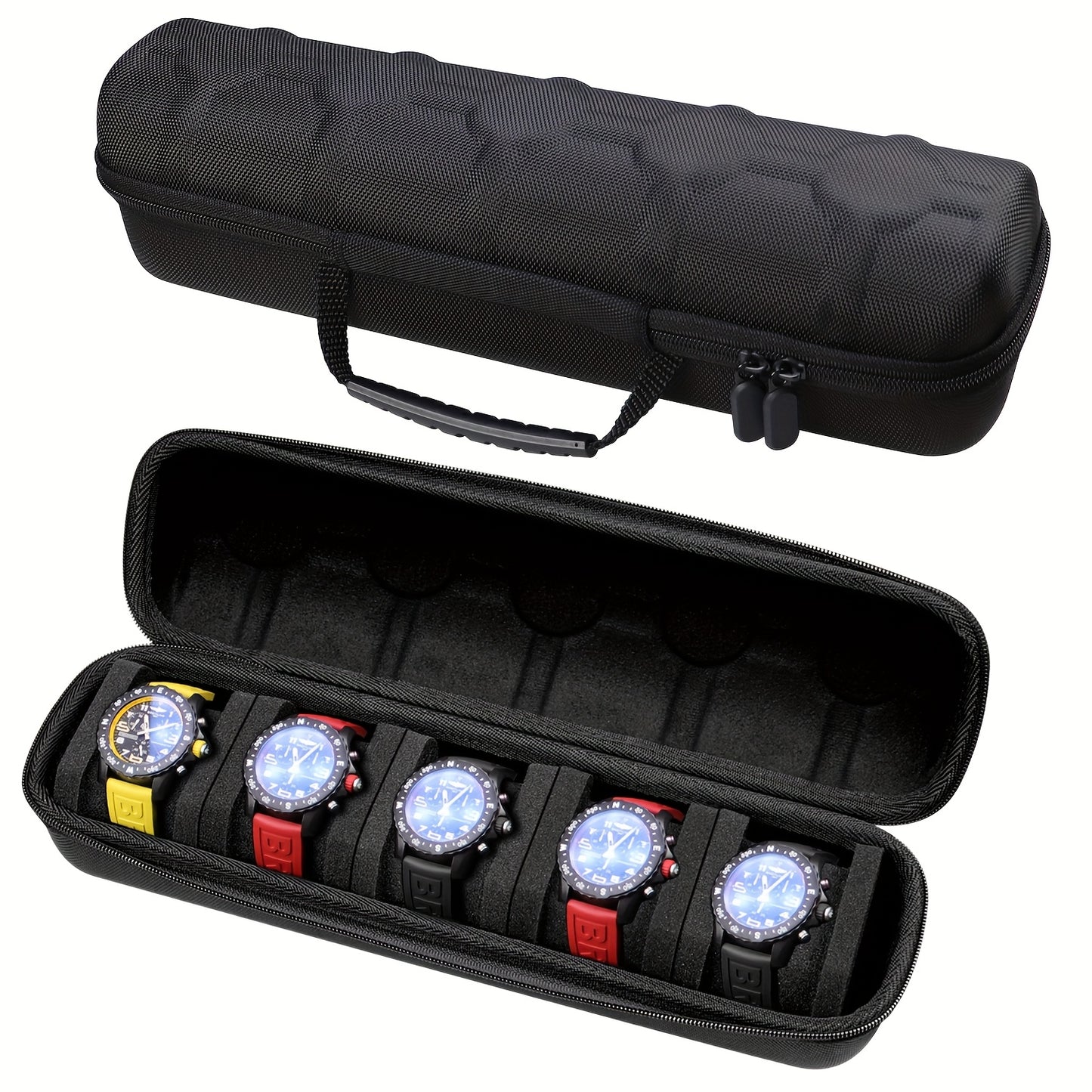 5 Slots Watch Travel Box Case, Watch Storage Organizer Box