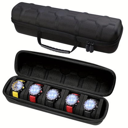 5 Slots Watch Travel Box Case, Watch Storage Organizer Box