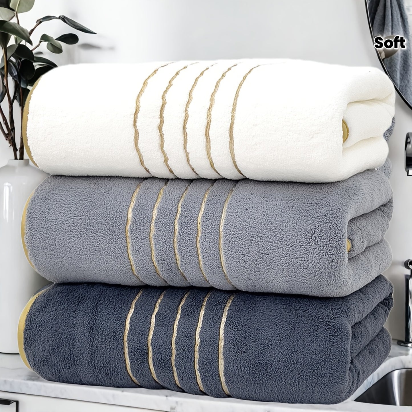 3pcs Ultra-Soft Coral Towel Set