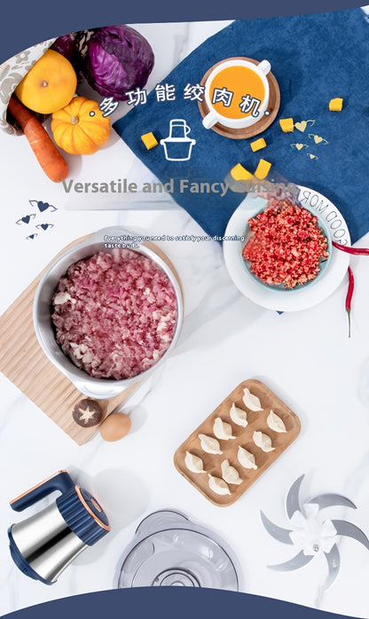 5L Multifunctional Electric Chopper Food Processor Stainless Steel Five-Speed