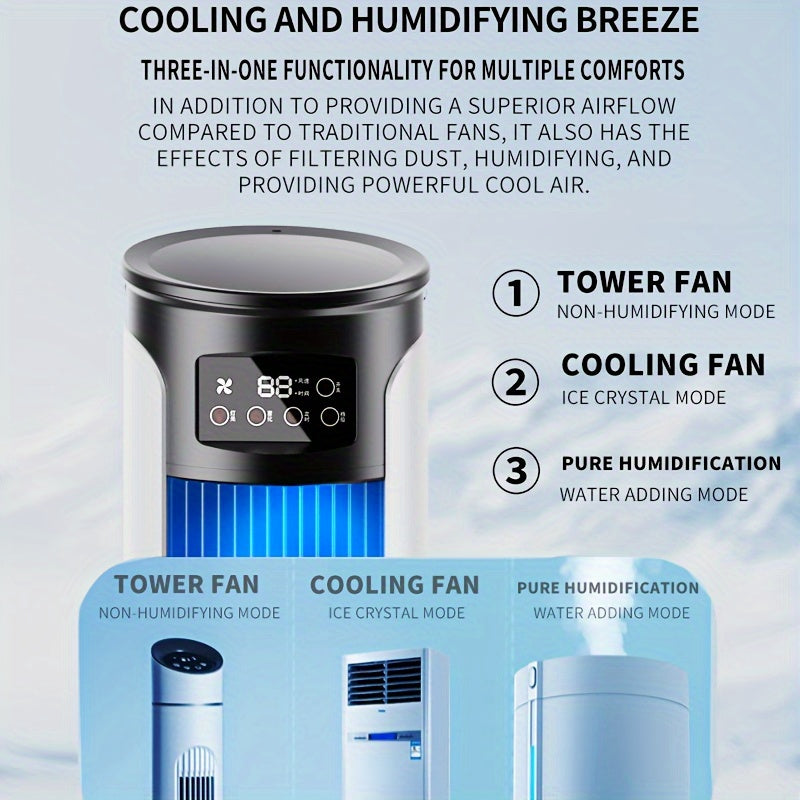 Portable Air Conditioner Humidifier Fan - 3-in-1 Mini Cooling Fan