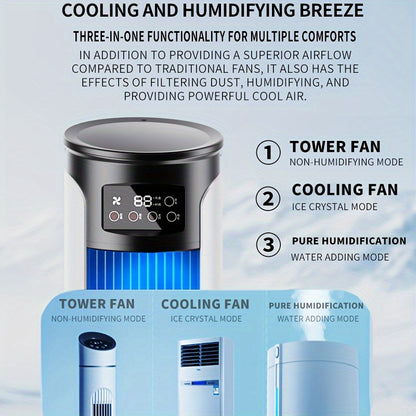 Portable Air Conditioner Humidifier Fan - 3-in-1 Mini Cooling Fan