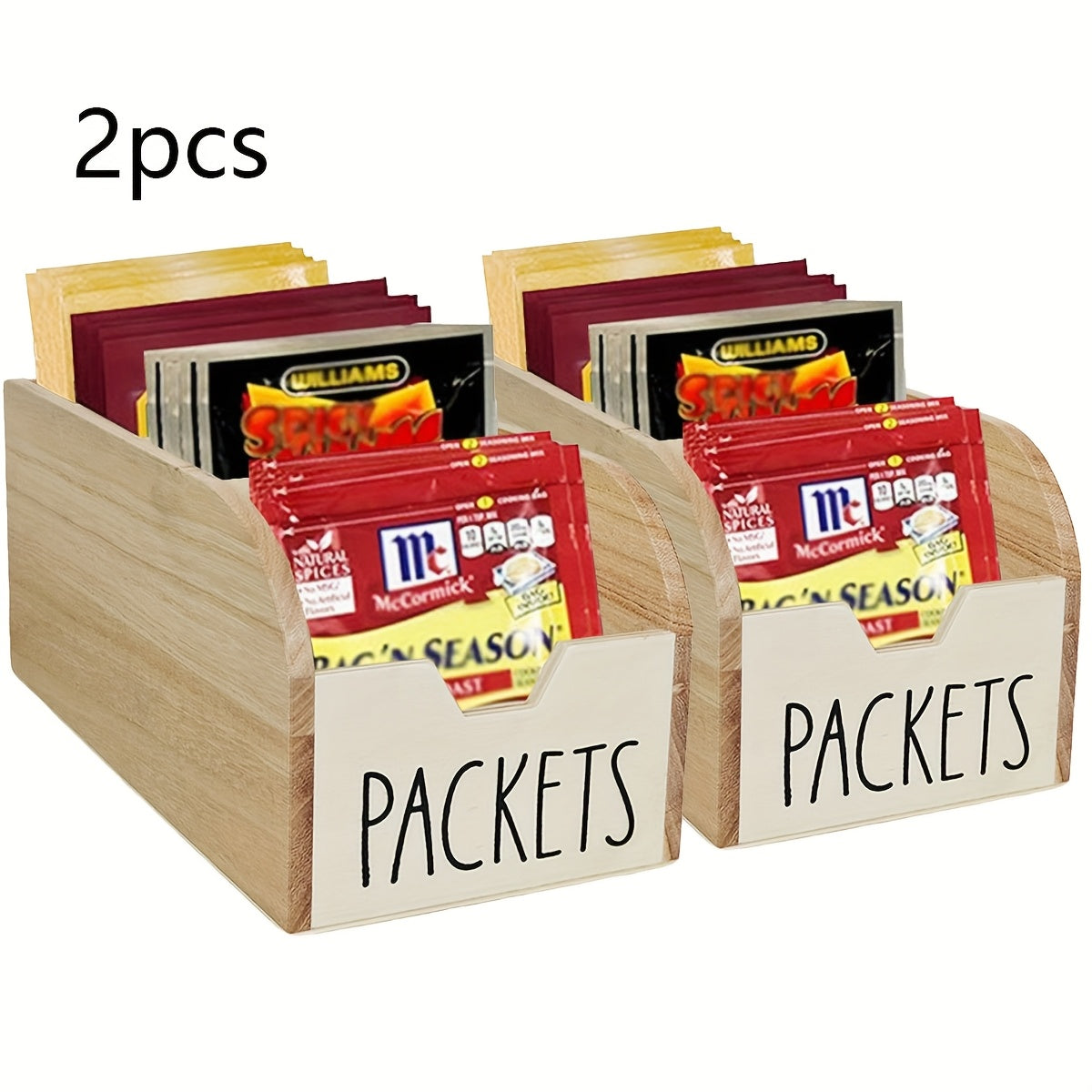 Wooden Two-Piece Seasoning Packet Organizer