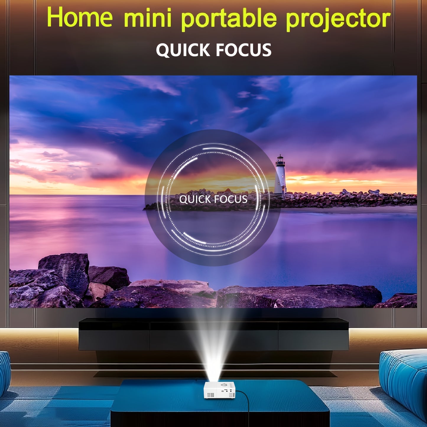 GTEQY Portable Mini Projector with LED Light