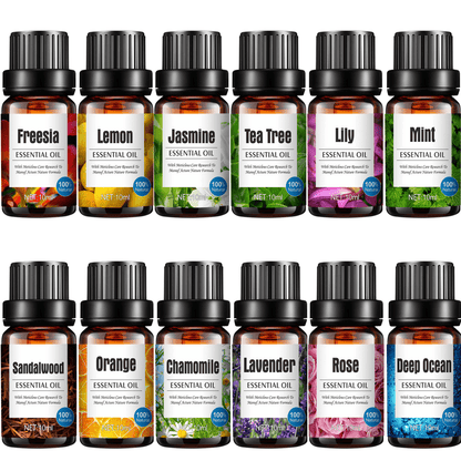 Essential Oil Set: Lavender, Lemon, Mint, Chamomile, Deep Sea, And Rose