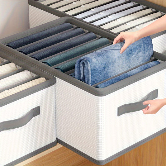 1pc Polyamide Foldable Drawer Storage Organizer with Dividers