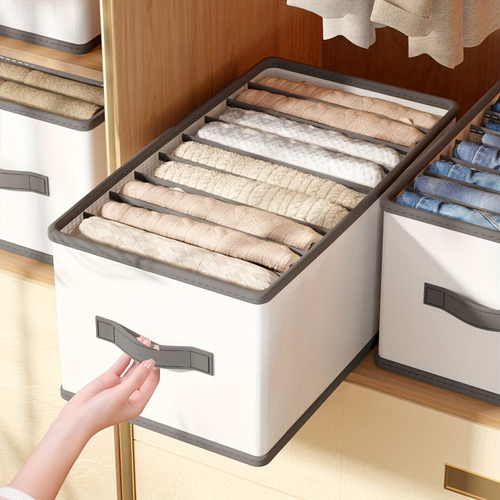 1pc Polyamide Foldable Drawer Storage Organizer with Dividers