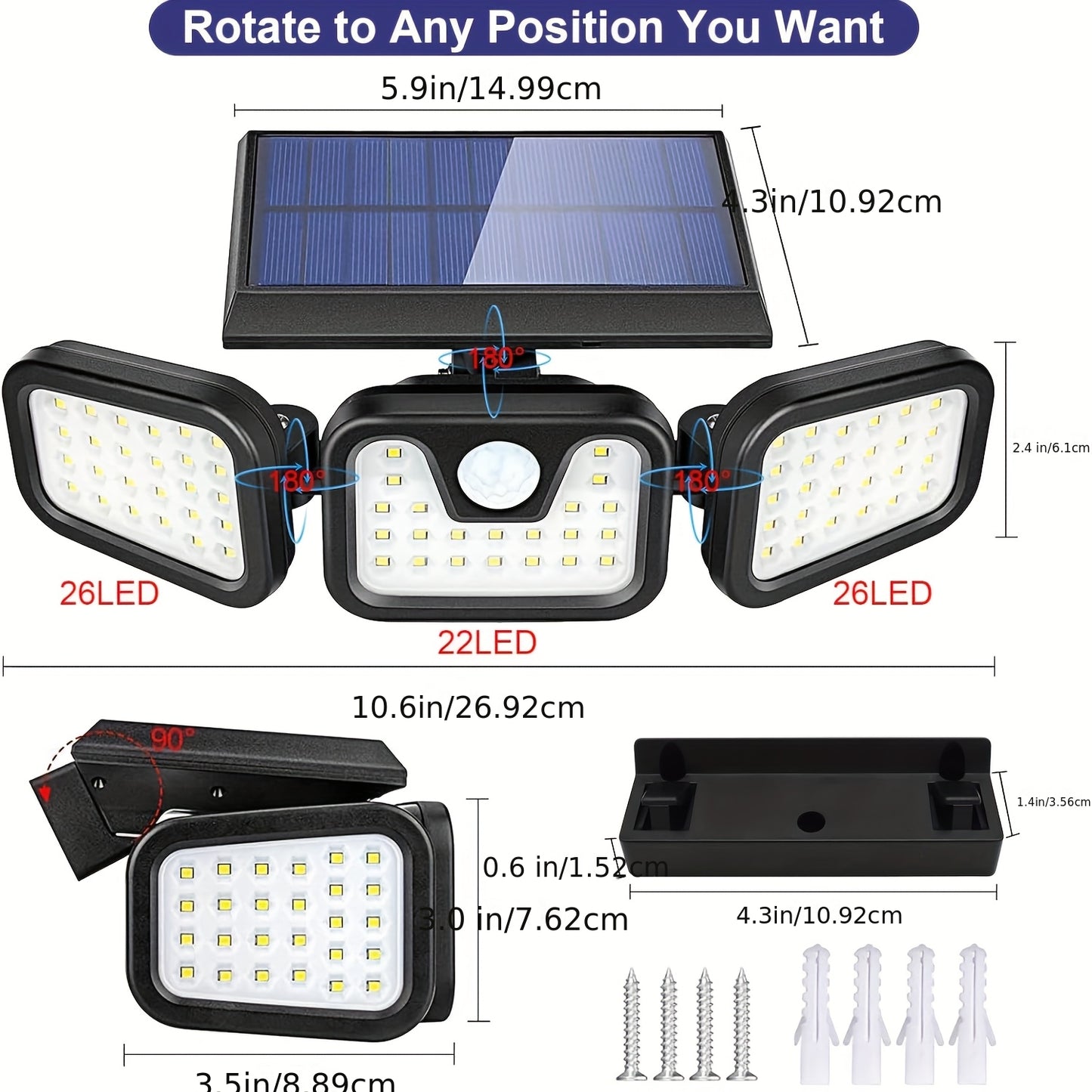 LED solar sensor lights with motion sensors