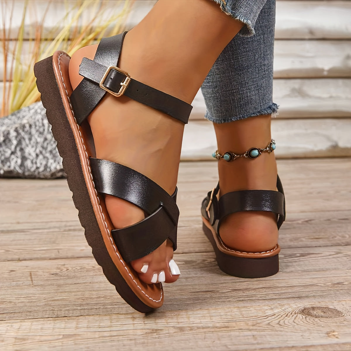Elegant Women'S Sandals, Vintage-Style Beach Shoes