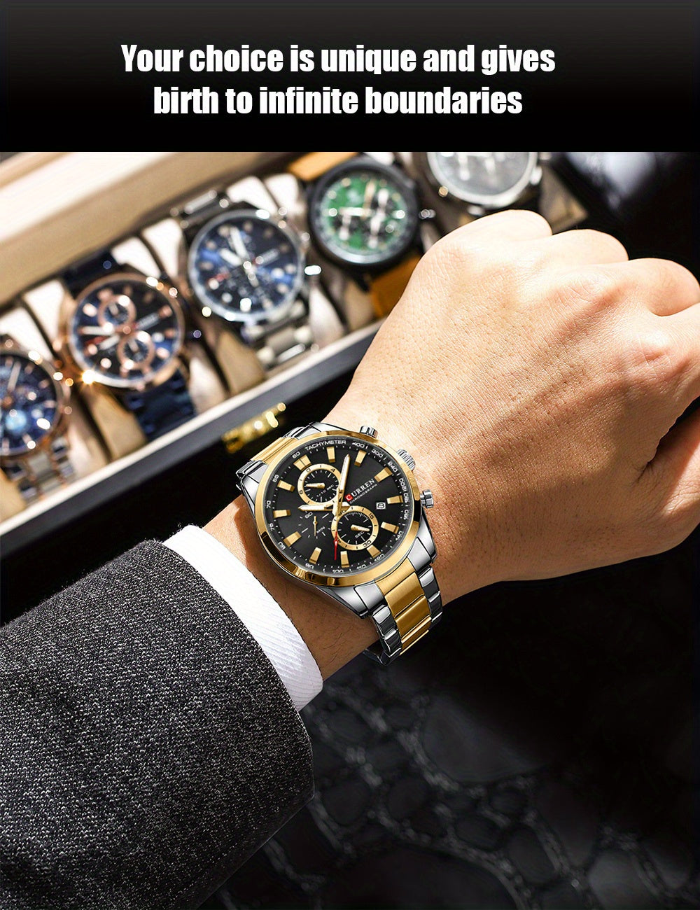 CURREN Men'S Business with Stainless Steel Strap