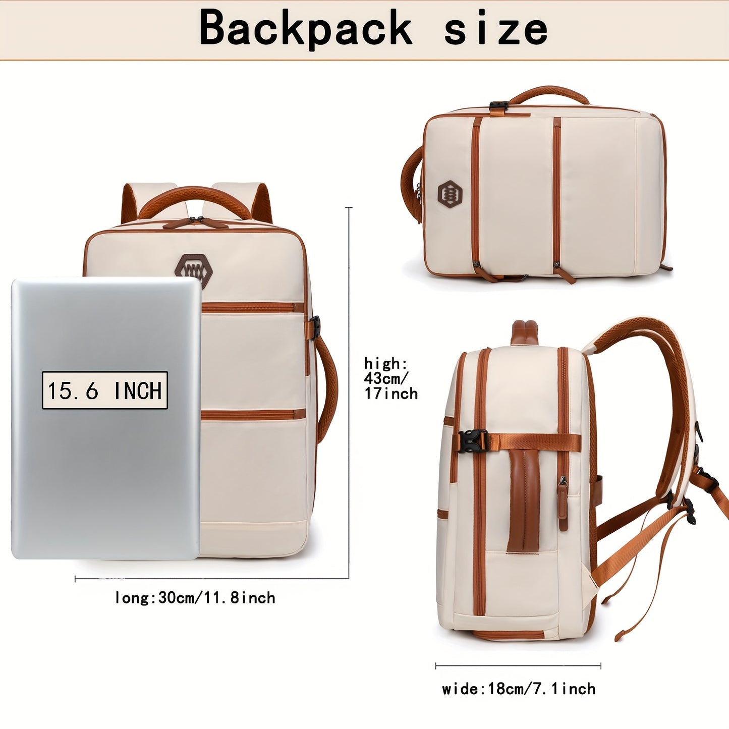 Airline-Approved 15.6-Inch Laptop Backpack, Travel Backpack