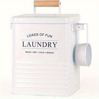 1pc Modern Farmhouse Metal Laundry Soap Dispenser with Scoop