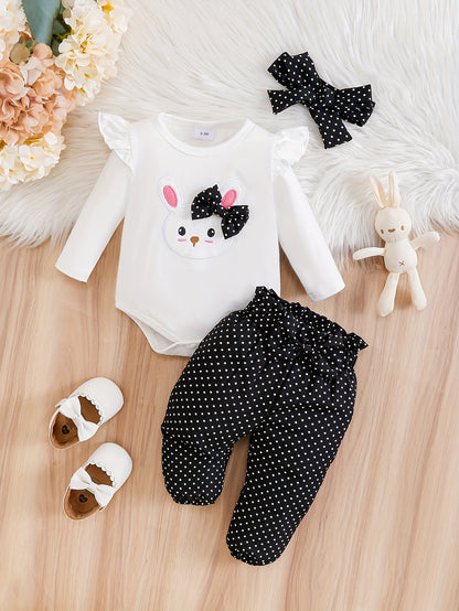 Baby Girl'S Cute Rabbit Long Sleeve Top