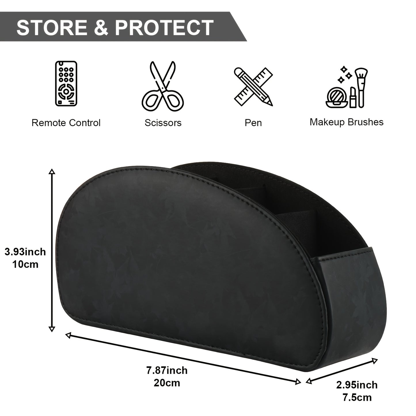 5-Tier Faux Leather Remote Control Holder