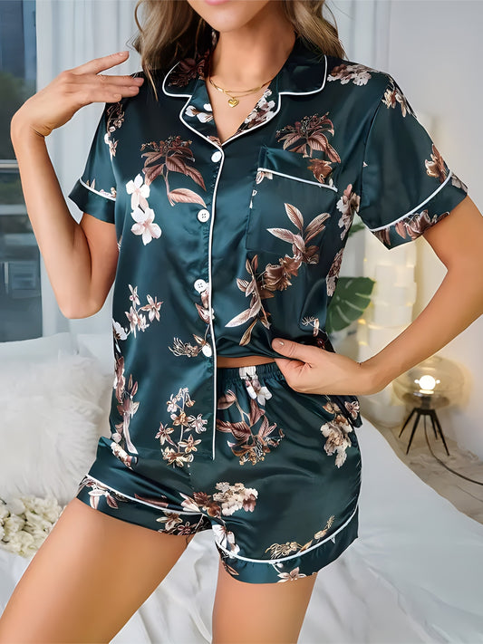 Elegant Floral Printed Loungewear Set