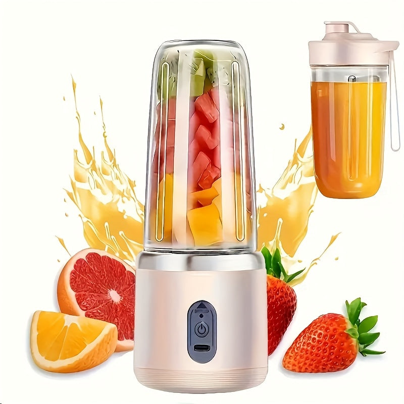 Portable Juicer, 2-in-1 Fruit Blender and Juicer with 6 Blades