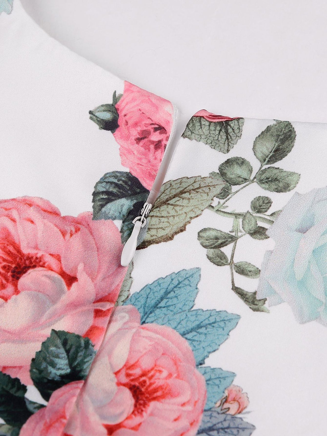 Girls' Elegant Rose Floral Print Party Dress