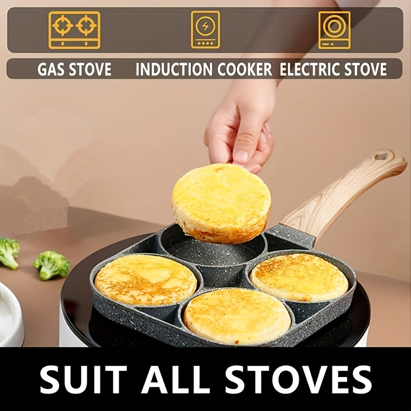 4-Hole Non-Stick Frying Pan with Maifan Stone Coating