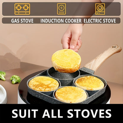 4-Hole Non-Stick Frying Pan with Maifan Stone Coating
