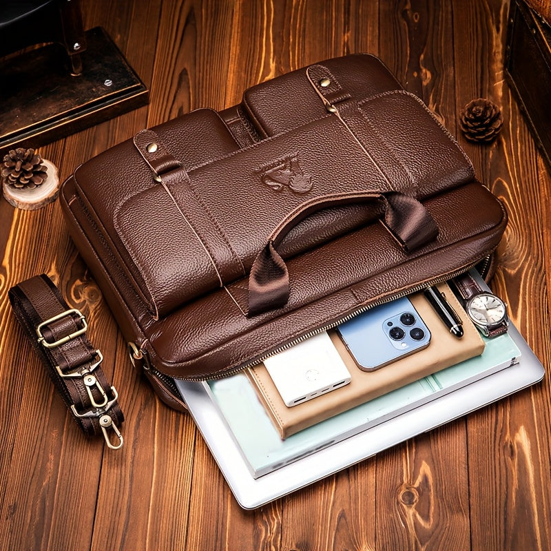 Men's Genuine Leather Business Briefcase