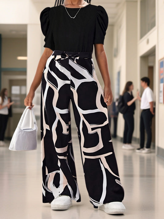 Girls' Casual Long Pants Set